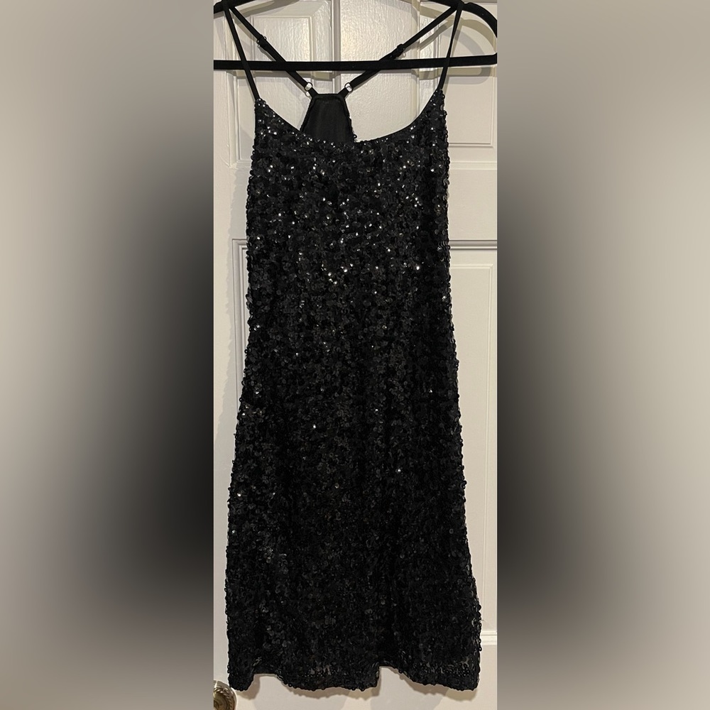 Black sequence dress more of a large i’m pretty sure